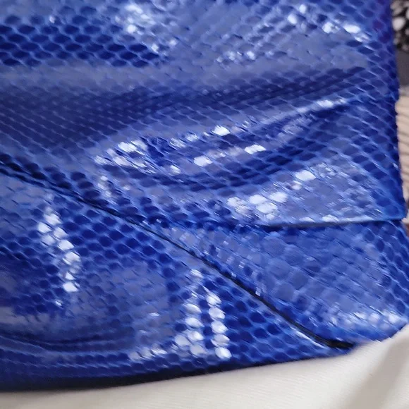 Valentino Blue Snakeskin Clutch - Picture 5 of 13